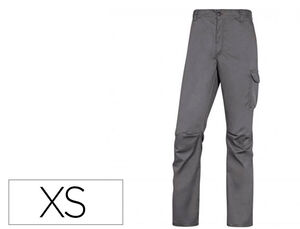Pantalon de Trabajo Deltaplus Cintura Elastica 5 Bolsillos Color Gris / Negro Talla Xs