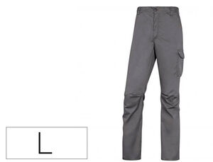 Pantalon de Trabajo Deltaplus Cintura Elastica 5 Bolsillos Color Gris / Negro Talla L
