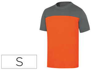 Camiseta de Algodon Deltaplus Color Gris/naranja Talla S