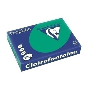 Papel A4 Clairefontaine Trophee 80 Gr Vivo Verde Pino Paquete 500 ud
