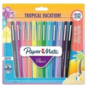 Rotulador Fibra Paper Mate Tropical Vacation Surtido Blister de 12