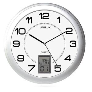 Reloj de Pared Unilux Instinct Analogico 30,5 cm Ø Gris Metalizado