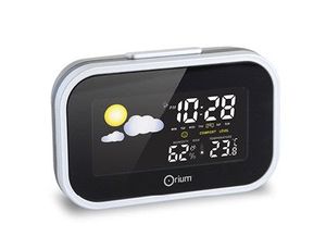 Reloj Despertador Orium Digital con Estacion Meteorologica Negro/plata 12X3,5X7,7 cm