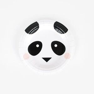 Plato Cartón 19 cm Mini Panda Paquete 8 uds