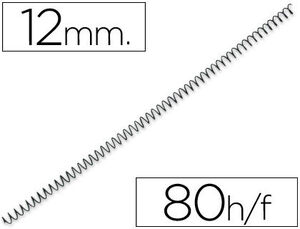 Espiral Metalico Yosan Negro Paso 64 5:1 12 mm Calibre 1,00 mm