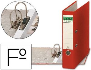 Archivador de Palanca Elba Carton Forrado Folio Rojo -Lomo de 80 mm -Rado Chic