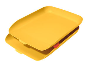 Bandeja Sobremesa Plastico Leitz Cosy Set de 2 Unidades Amarillo