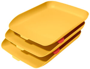Bandeja Sobremesa Plastico Leitz Cosy Set de 3 Unidades Amarillo