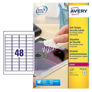 Etiquetas Avery Anti-Manipulación 45,7Mmx21,2Mm Blancas 960Ud.