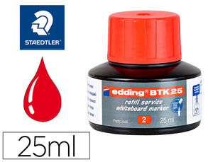 Tinta Rotulador Edding Pizarra Blanca Btk-25 Color Rojo Frasco de 25 Ml