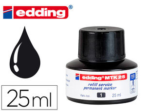Tinta Rotulador Edding Mtk25 con Sistema Capilar Color Negro Frasco de 25 Ml