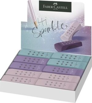 Goma de Borrar Faber-Castell Rollon Sparkle Caja de 20 (3 Colores)