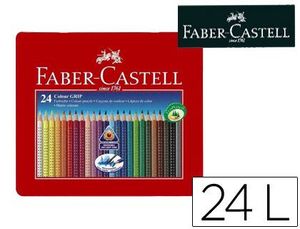 Lapices de Colores Faber Castell Acuarelable Colour Grip Triangular Caja Metalica de 24 Colores Surt