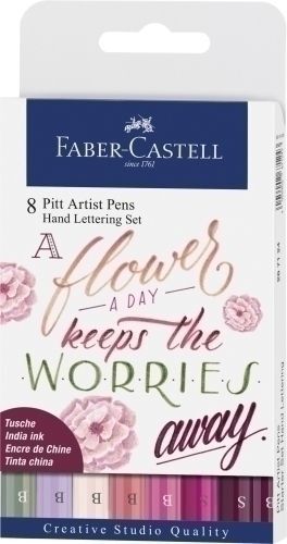 Rotulador Fibra Faber-Castell Pitt Hand Lettering Tonos Rojos Bolsa de 8