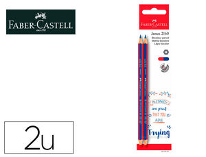 Lapices Bicolor Fino Faber Castell 2160-Rb Hexagonal Rojo/azul Blister de 2 Unidades