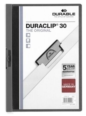 Dosier Clip Duraclip Pvc A4 2200 Pinza Metal 30H Gris Antracita