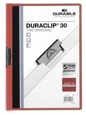 Dosier Clip Duraclip Pvc A4 2200 Pinza Metal 30H Rojo