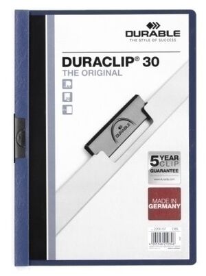 Dosier Clip Duraclip Pvc A4 2200 Pinza Metal 30H Azul Oscuro