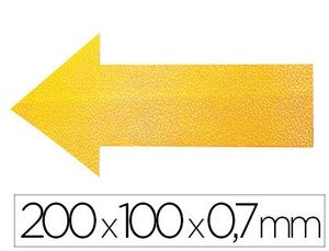 Simbolo Adhesivo Durable Pvc Forma de Flecha para Delimitacion Suelo Amarillo 200X100X0,7 mm Pack de
