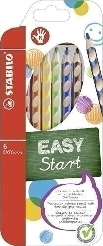 Lapices de Colores Stabilo Easy Colors para Diestro Estuche de 6