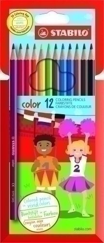Lapices de Colores Stabilo Color Estuche de 12 (Basicos + Fluor)