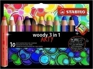 Estuche 10 Lapices de Colores Stabilo Woody 880 3 en 1 Arty Line (Incluye Sacapuntas)