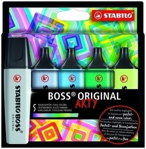 Marcador Fluor Stabilo Boss 70 Arty Line Colores Frios Estuche de 5