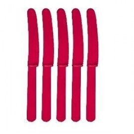 Cuchillos Plástico Rojos Paquete 10 uds.