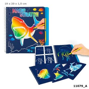 Libro Colorear Magic Scratch Underwater Dino World