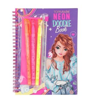 Cuaderno Top Model Doodle Book Neón con Set de Bolígrafos Neón