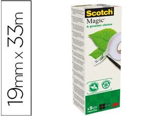 Cinta Adhesiva Scotch Magic 33X19 mm Pack de 9 Rollos. Fixo . La  Superpapelería
