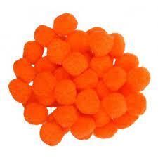 Pompones Naranjas 25 mm Bolsa 50 Piezas
