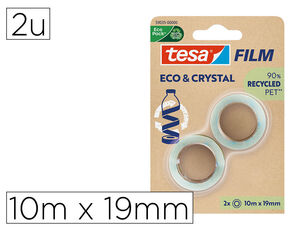 Cinta Adhesiva Tesa Film Eco&cristal Transparente 10 M X 19 mm Blister de 2 Unidades