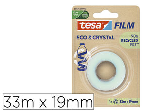 Cinta Adhesiva Tesa Film Eco&cristal Transparente 33 M X 19 mm en Blister de 1 Unidad