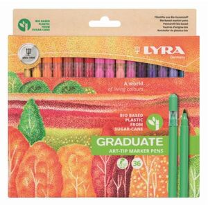 Rotulador Pincel Acuarelable Lyra Graduate Art-Tip Estuche 36 ud Colores Surtidos