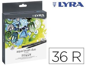 Rotulador Lyra Aqua Brush Duo Estuche 36 ud Colores Surtidos