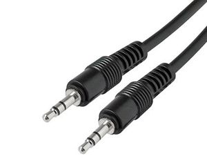 Cable de Audio Mediarange Longitud 1,0 Mt Color Negro Conector Jack de 3,5 mm