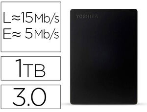 Disco Duro Externo Toshiba Canvio Slim Hdd 2,50 5. 000 Mbit/s Usb 3. 0 1 Tb Color Negro