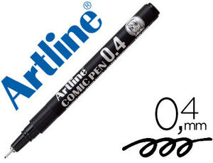 Rotulador Artline Calibrado Micrometrico Negro Comic Pen Ek-284 Punta Poliacetal 0,4 mm Resistente Al Agua