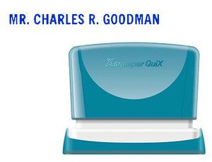 Sello X'stamper Quix Personalizable Color Azul Medidas 4X60 mm Q-05