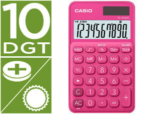Calculadora Casio Sl-310Uc-Rd Bolsillo 10 Digitos Tax +/- Tecla Doble Cero Color Fucsia