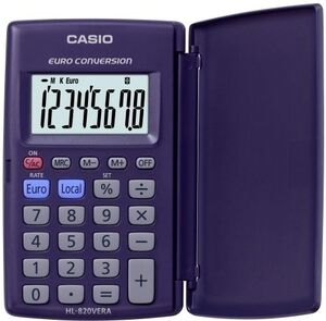 Calculadora de Bolsillo Casio 8 Digitos Hs-8 Vera con Tapa
