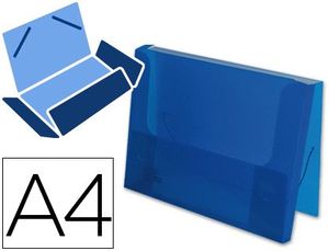 Carpeta Liderpapel Portadocumentos Gomas 36932 Polipropileno Din A4 Azul Transparente -Lomo 25 mm