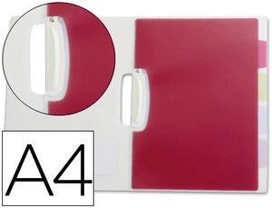 Carpeta Liderpapel Dossier Pinza Lateral Polipropileno Din A4 Transparente con Separadores