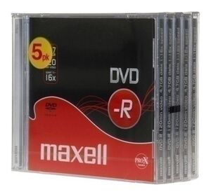 Dvd -R Maxell 4,7Gb 16X Jewel Case Pack 5 (Incluye Canon Lpi de 1. 05 ) (M173)