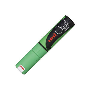 Rotulador Tiza Liquida Uni-Ball Chalk Marker Punta Biselada 8 mm Pwe-8K Verde Fluor