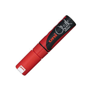 Rotulador Tiza Liquida Uni-Ball Chalk Marker Punta Biselada 8 mm Pwe-8K Rojo