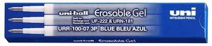 Recambio Rotulador Gel Borrable Uni-Ball Uf-222 0,7 mm Azul Caja 3 ud