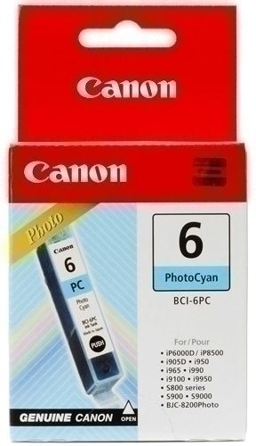 Cartucho Inkjet Canon Bci-6Pc Bj-S800/s820/s900, I990/99Xx, Pixma Ip4000/ip5000/ip6000/ip8500/mp750/mp760/mp784 Cian Foto 280 Pág. (4709A002)