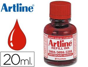Tinta Artline Rojo para Rotulador Pizarra Blanca 500-A Frasco de 20 Ml